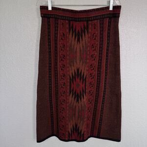 Peruvian Perfection Skirt Womens XL Alpaca Knit Hand Made Peru Southwestern Boho